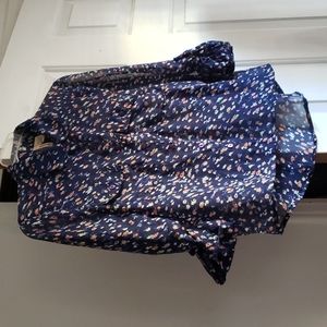Sheer Blue Floral Blouse